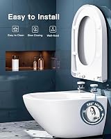 Pipishell D Shape Soft Close Toilet Seat with Quick Release Hinges White view 5