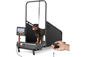 GYMAX Dog Treadmills for Small/Medium Dogs - 220 LBS Pet Runner with 65.5 FT Remote, Rotatable LCD Monitor, Adjustable Incline, 3 Countdown Modes & Wheels, Dog Running Machine for Indoor Exercise