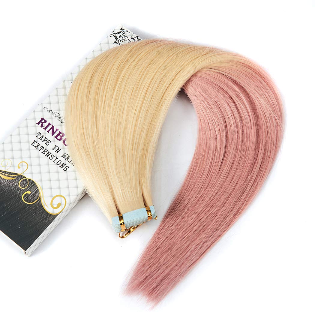 Rinboool 16 Inch 40g Ombre Tape In Hair Extensions Premium Remy Human Hair,Pretaped Double