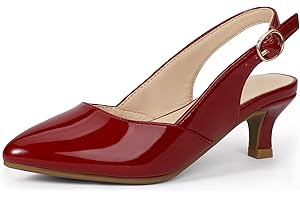 PANDANINJIA Girls Dress Shoes Kitten Heels Sandals Closed Pointed Toe Slingback Flower Girl Little Big Kid Wedding Party School Pumps Shoes