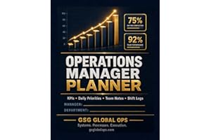 Operations Manager Planner: Daily KPI Log, Shift Records, Team Scheduling and Priority Tracking for Supervisors and Departmen