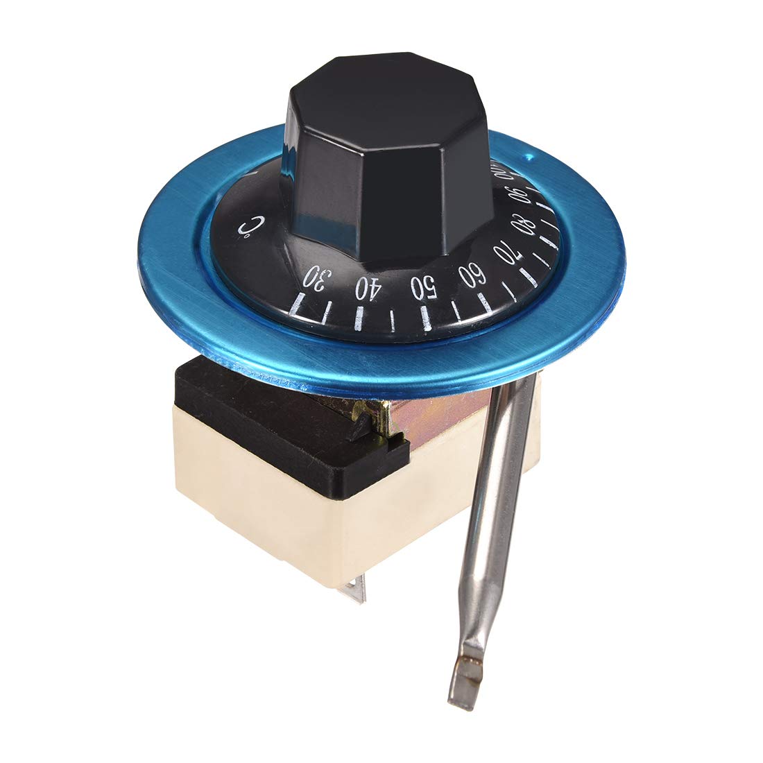 sourcing map 1NO 1NC AC 250 16A 30-110C Temperature Control Switch Capillary Thermostat for Oven Refrigerator Heater, 70cm Length