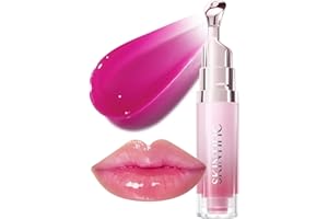 SKINTIFIC Hydrating Brightening Lip Serum, Smooth Tinted Lip Stain, Plumping Lip Gloss with Polypeptide Squalane, Moisturizing Balms, Brighten Dark Lips, Korean Beauty Makeup (04 Pink Berry)