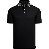 Alex Vando Mens Golf Shirts Moisture Wicking Quick-Dry Short Sleeve Fashion Designed Polo Shirts for Men