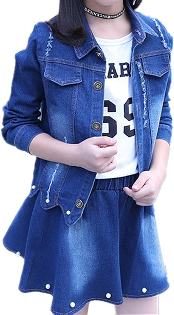 jean jacket and jean skirt set