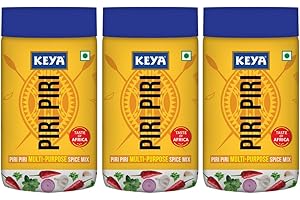 Keya Piri Piri Peri Peri Exotic Spice Mix Multi-purpose Seasoning Zero Artifical Colours No Added MSG Instant Seasoning Mix Marinade Mix, Dip Mix, Sprinkler 100g Pack of 3