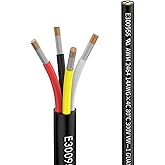 Matugajp 14 awg 4 Conductor Electrical Wire 4 Core Extension Cable 20feet UL2464 DC 5V/12V/24V/300V 14 Gauge Oxygen Free Stranded Tinned Copper Wire Low Voltage for Trailer Automotive led Light