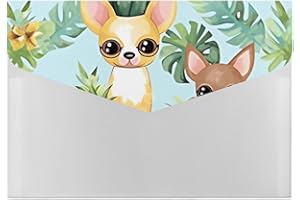 Chihuahua Dog Pineapple File Folders with 6 Pockets for Office Organization, Portable Document Paper Bill Receipt Organizer, 