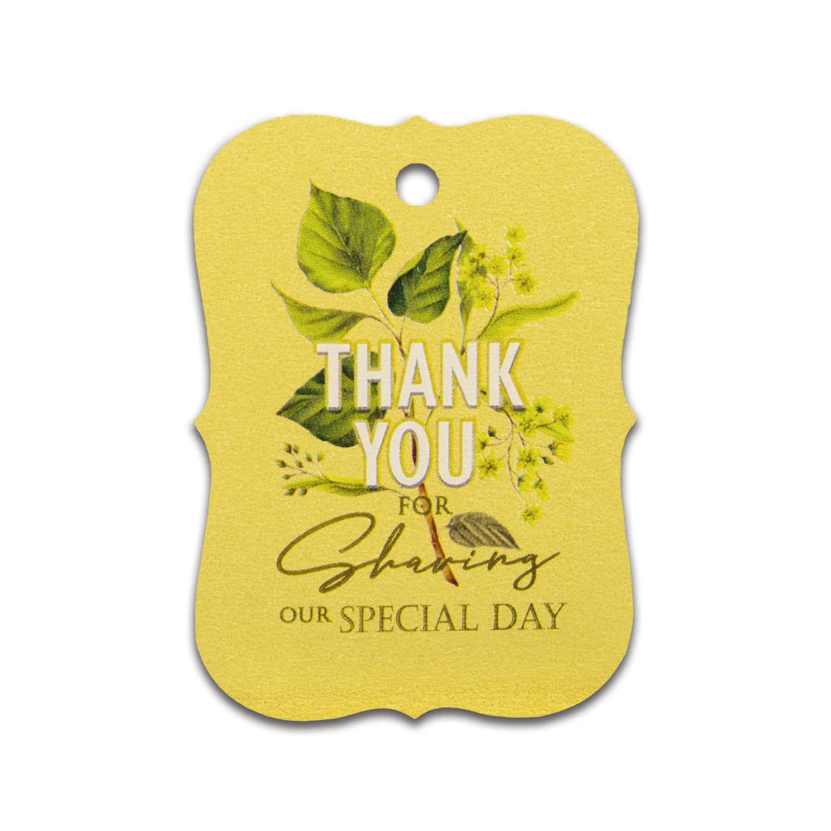 Summer-Ray 50pcs Thank You for Sharing Our Special Day Tags Wedding Bridal Shower Favours Gift Tags with Floral Theme (Shimmered Gold)