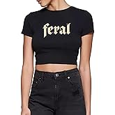 Funnydove Feral Gaphic Crop Tshirt Women