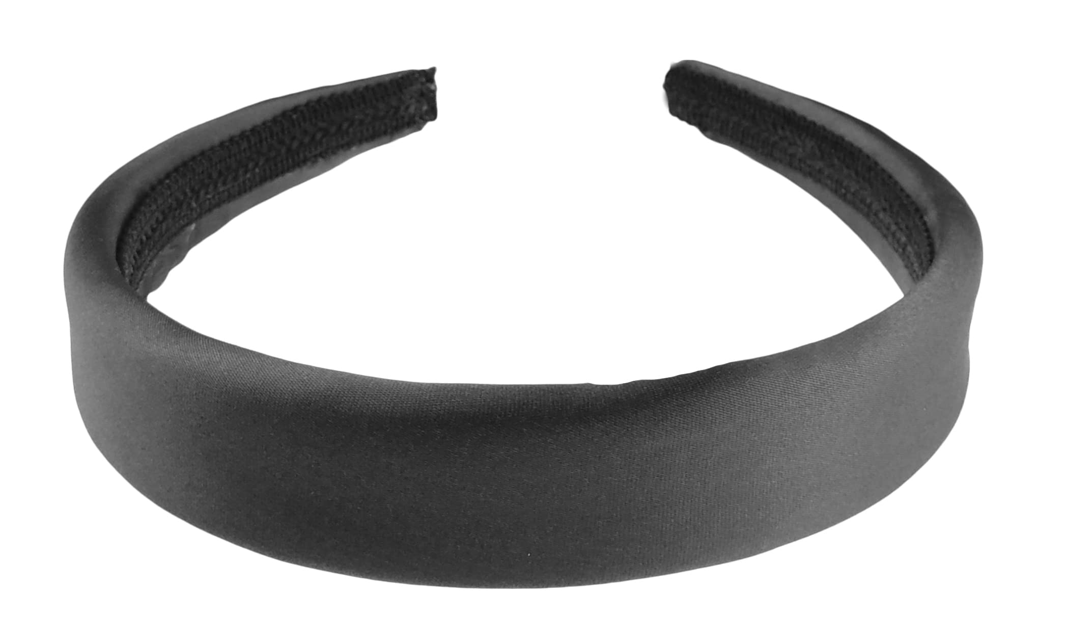 Girls SMALL HEAD Ladies Evening Wide Padded Satin 2.5cm Headband Alice Band (Black)