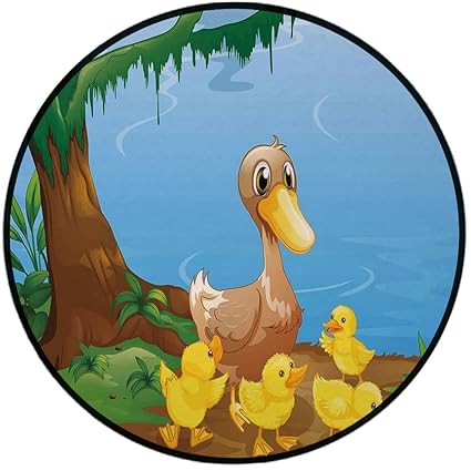 Amazon Com Printing Round Rug Kids Illustration Of Cute
