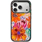 CASETiFY Impact iPhone 17 Pro Case [Slim/Compatible with Magsafe / 8.2 ft. 4X Military Grade Drop Protection] - EttaVee Watercolor Fleurs - Clear Black