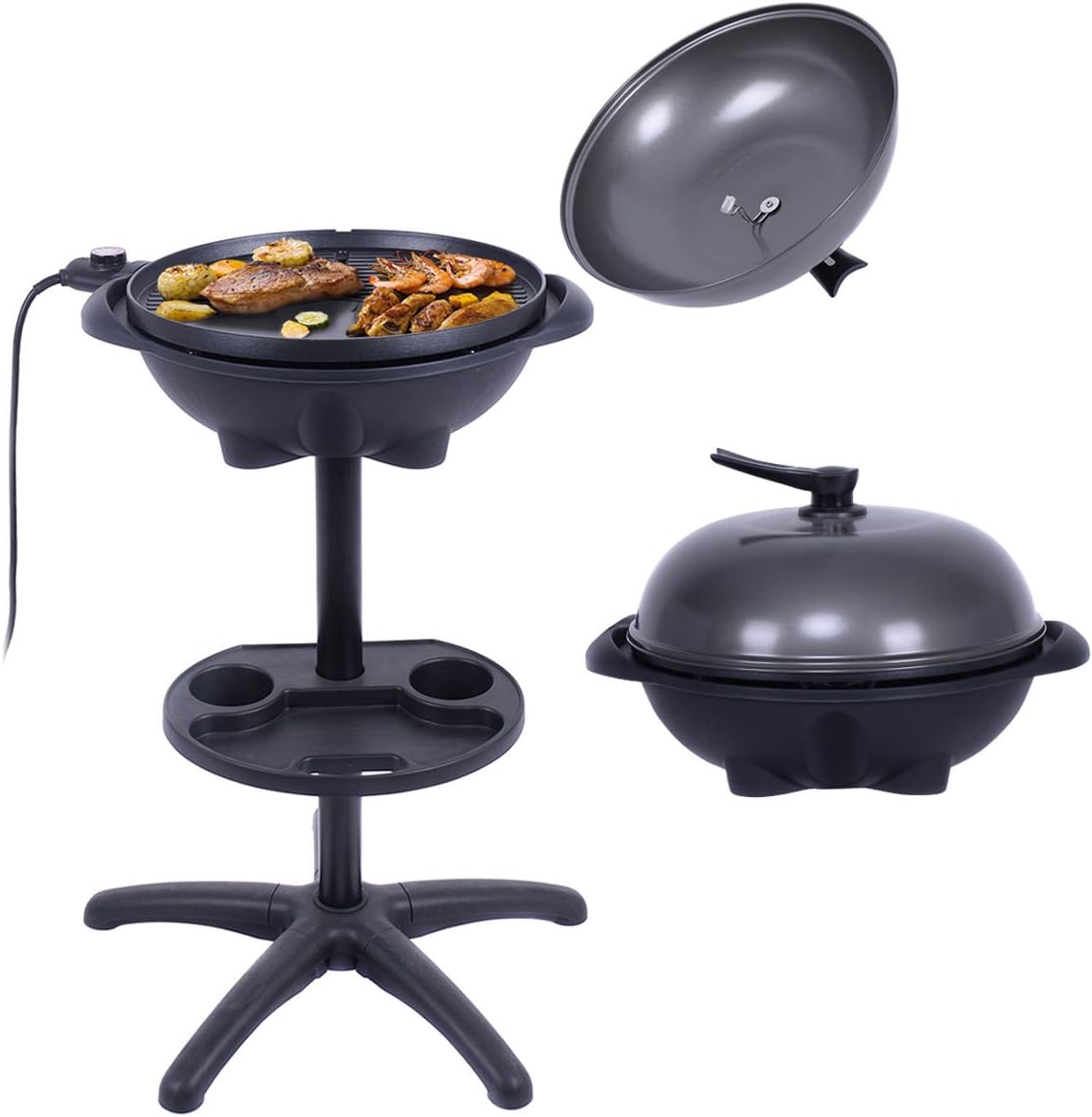 Review Electric BBQ Grill 1350W NonStick 4 Temperature Setting Outdoor
