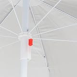 Harbour Housewares Metal Beach Parasol 1.8M x 2M Grey UPF50+ UV Cover view 2