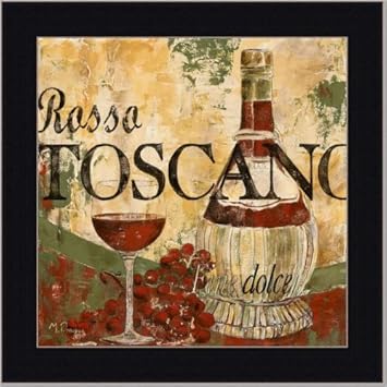 Amazon.com: Wine Tuscan Italian Dining Room Decor Art Print Framed ...