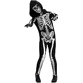 Cupohus' Unisex Jumpsuit - Scary Black and White Halloween Jumpsuit Costume compatible for cos like Skeleton