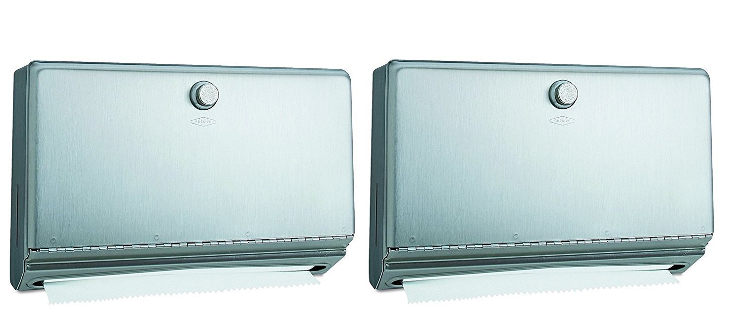 Bobrick B-2621 Classic Series Surface-Mounted Paper Towel Dispenser, Satin (Pack of 2)