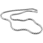 H&Beautimer Punk Men Box Chain Necklace 925 Sterling Silver 5mm-18 20" 22" 24" 26" Solid Silver Link Chocke Jewelry Gift