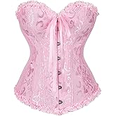 SZIVYSHI Corset Tops for Women, Bustier Shapewear Lingerie, Lace Waist Push Up Bodysuit