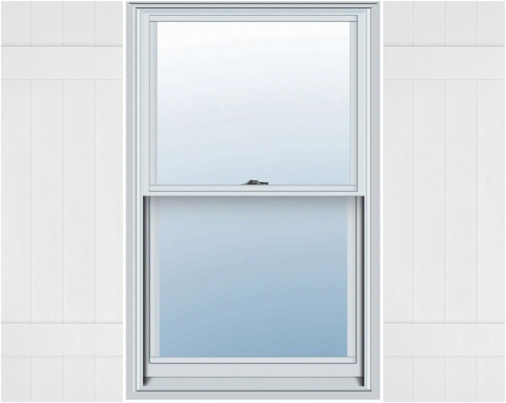 Ekena Millwork LJ4S14X03100BW Lifetime Vinyl Standard Shutter (Per Pair), 14"W x 31"H, Bright White