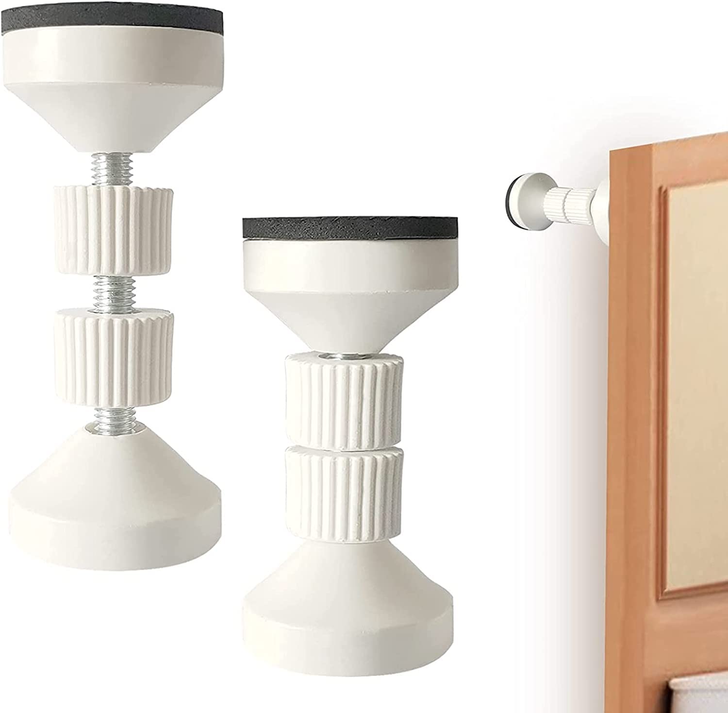 XxinXrong 2 headboard plugs, bedside table bed telescopic support stabilizer plugs, length can be freely adjusted between 2.48-2.75 inches, white