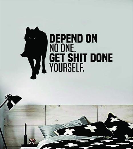 Le Loup Depend De Ce Que Personne Ne Fait Merde Sticker Mural Autocollant Vinyle Art Chambre Decoration De La Chambre Decoration Adolescent Citation Inspiration Garcon Fille Inspiration Exercice Fitn Amazon Fr Bricolage