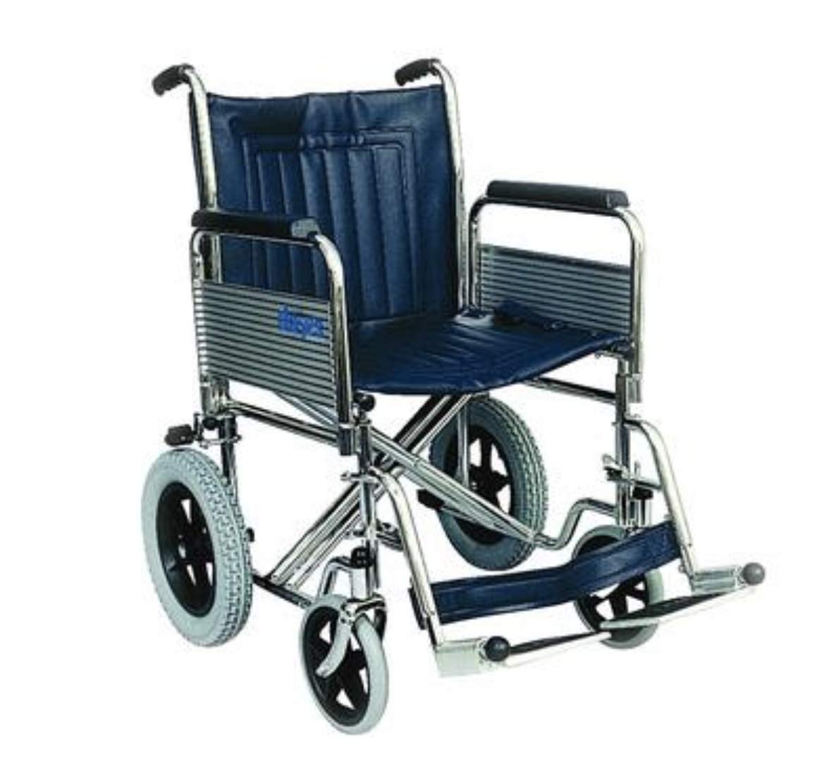 Days Heavy Duty Transit Wheelchair, 56cm (22"), Detachable Swing Away Footrests & Armrests, Folds for Transport and Travel, Easy for Caregiver to Push, (Eligible for VAT relief in the UK)