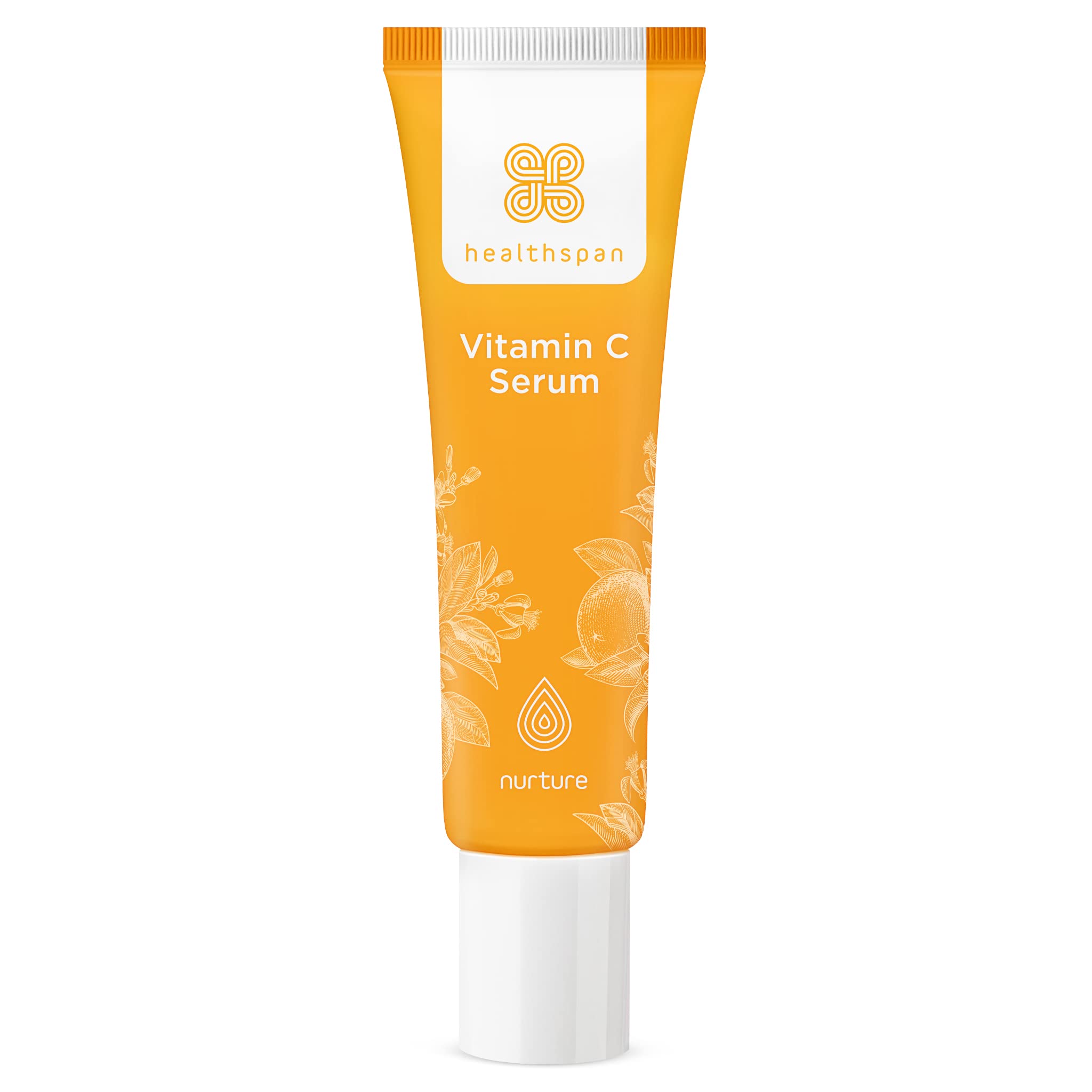 Healthspan Vitamin C Serum (30ml) | Boost Radiance & Smooth Lines & Wrinkles | Triple Source Vitamin C to support collagen formation | With ferulic acid, hyaluronic acid and vitamin E | Vegan