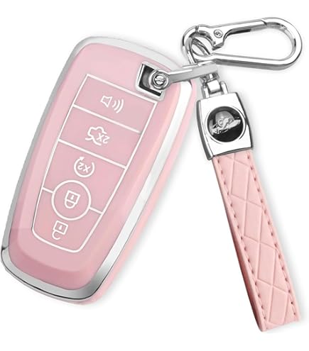 Keyless Entry Remote Key Fob Cover - Pink TPU Shell For Ford Edge, Escape, F-150, Mustang & More