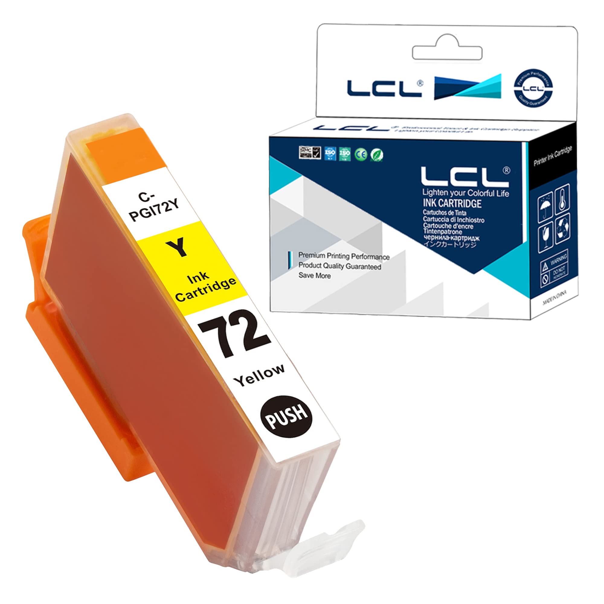 LCL PGI-72Y Yellow Ink Cartridge Replacement for Canon 72 PGI-72 Replacement for Canon PIXMA Pro-10 PIXMA Pro-10s (1 Pack)