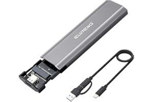 ELUTENG M.2 NVME SSD Enclosure,USB 3.2 Gen 2 10 Gbps Dual Protocol SSD, Solid State Drive External Adapter Based SATA M-Key &
