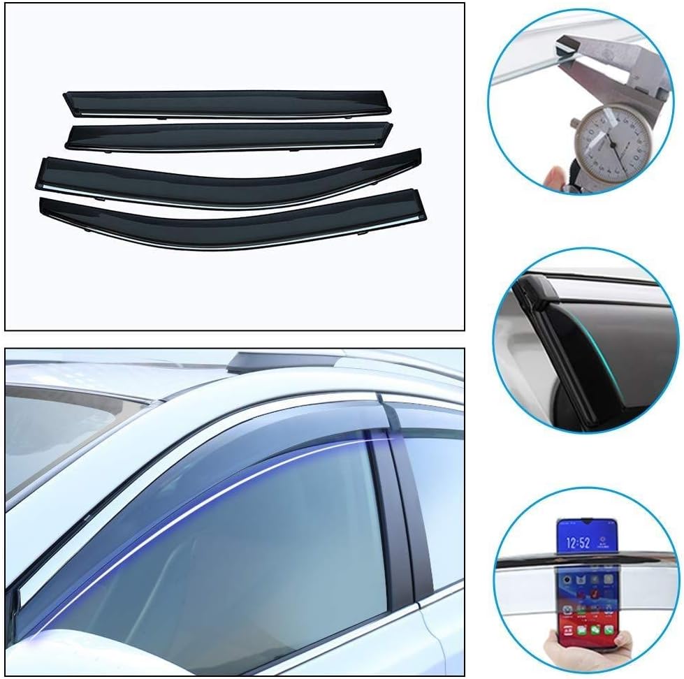 Tape-On Outside-Mount Side Window Wind Deflectors fit for COROLLA 2014-2018 Window Sunny Rain Visors Awnings Sunny Rain Guard for TO-YOTA Vent Smoke Sun Visors (Size : TO-YOTA YARIS 2014-2018)