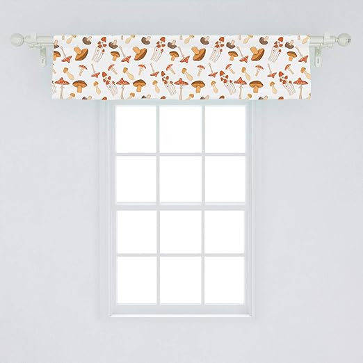 Amazon Com Ambesonne Autumn Window Valance Colorful Mushroom