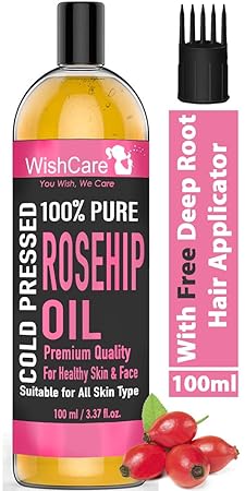 WishCare 100% Pure & Natural Premium Rosehip Seed Oil - For Face, Nails, Hair and Skin - 100 Ml