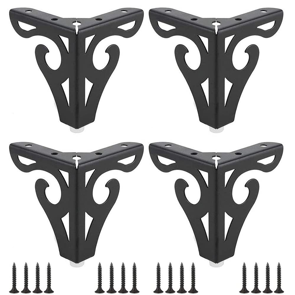 4 Pieces Triangle Furniture Feet, Metal Sofa Legs, Metal Furniture Feet, Cabinet Feet, Replacement Parts Leg, 10 cm, with Screws, for Coffee Table, Dining Table, Cabinet and Sofa