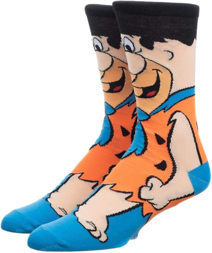 Fred Flintstone Cartoon Flintstones Mens Character Crew Socks at Amazon Men’s Clothing store