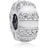 PAIDOURUA 925 Sterling Silver Sparkling Infinity Heart Love Monsters for Bracelet Necklace,Blue Blossom Clip Beads Jewellery Gift for Women at Mother's Day Graduation Anniversary