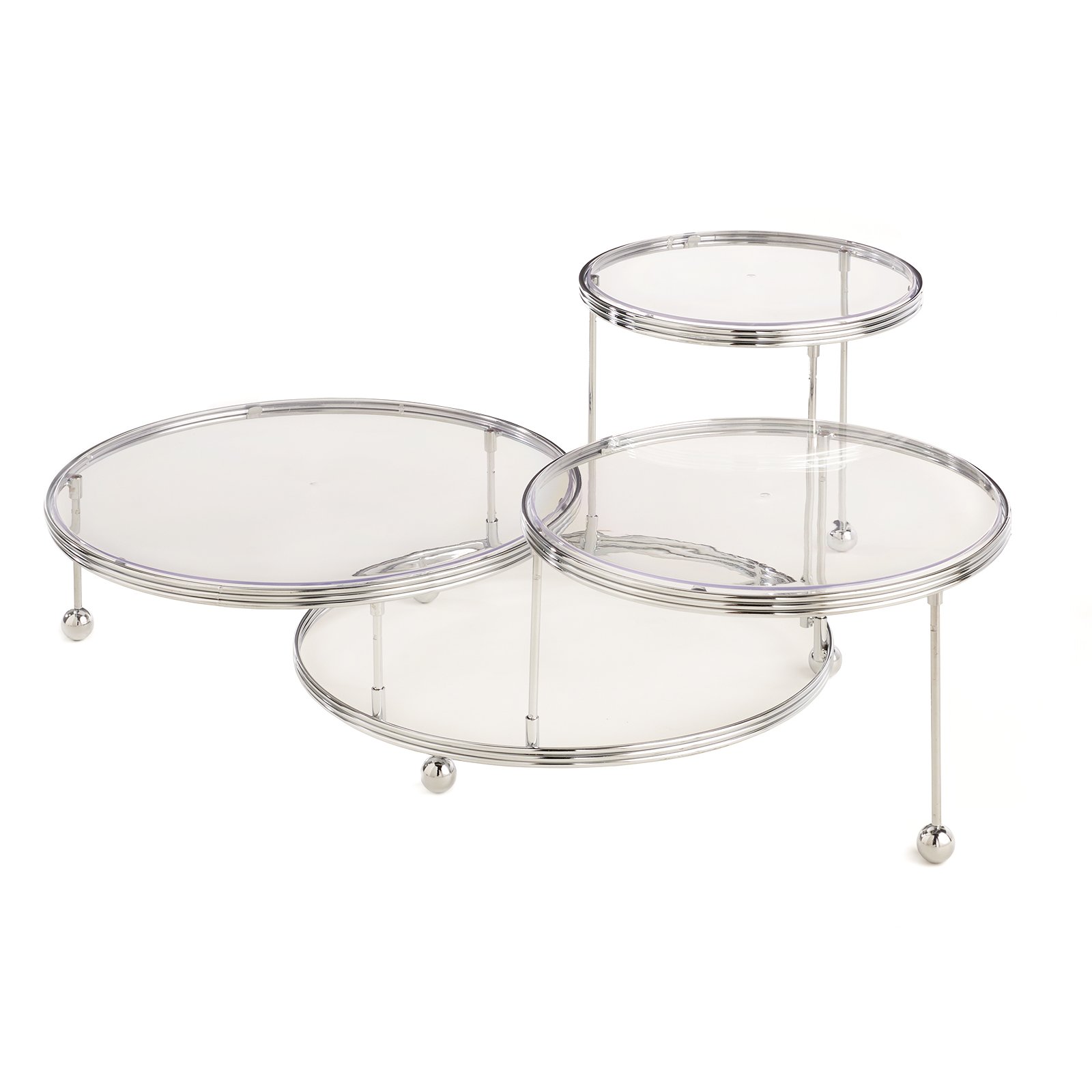 Wilton Cake Display Stand, Cakes 'N More, 3 Tier, Chrome, from 10cm (4in) to 19.6cm (7.75in) — image 1