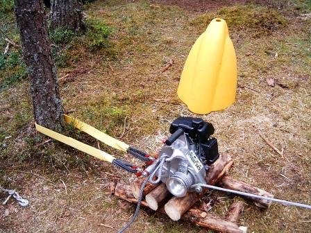 Portable Winch Gas-Powered Capstan Winch - 2.1 HP, 50cc Honda GHX-50 Engine, 1-Ton Capacity, Model# PCW-5000