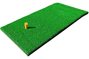 RELILAC Tri-Turf Golf Hitting Mat with Tees - Launch Pad for Backyard, Portable Driving, Chipping and Putting Training Aids f