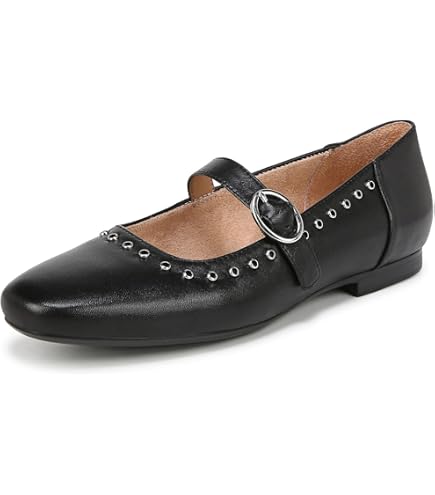 Amazon.com | Naturalizer Womens Kelly-Chain Mary Jane Flat Black