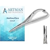 ARTMAN INSTRUMENTS Mathieu Ligature Elastic Placing Pliers 5.5" Separator Placer, Orthodontic Lace Back Tightener Needle Holder Driver, Ligature Separator Placer, Elastomeric Orthodontic Instruments