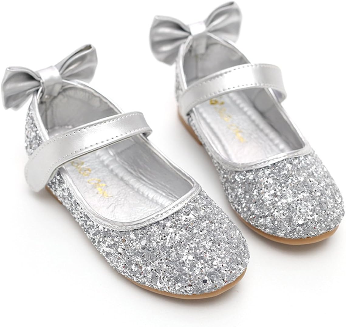 silver flower girl shoes