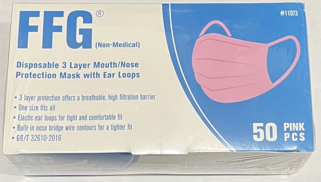Photo 1 of 50 Pack of Disposable 3 Layer mouth/nose protection mask with ear loops