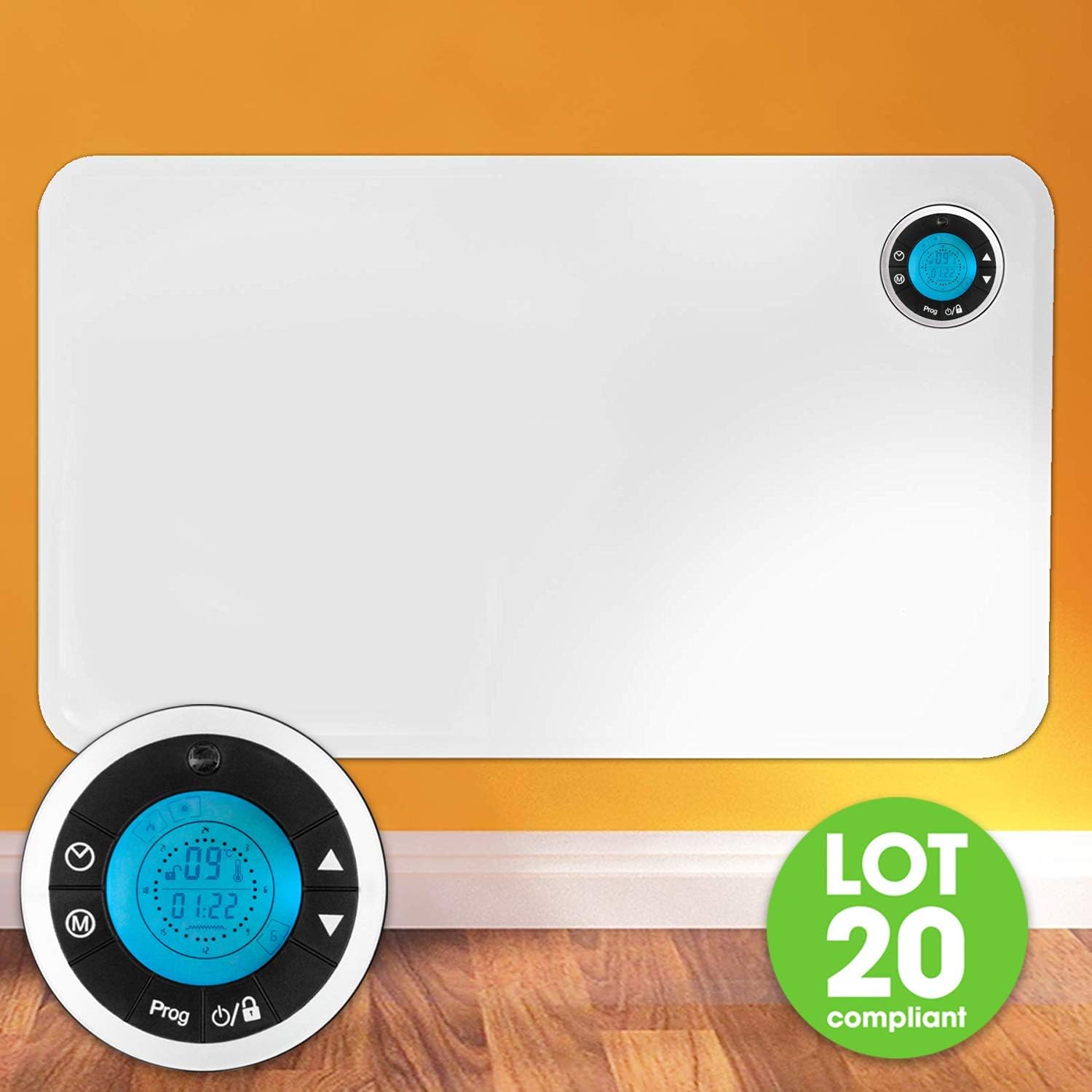 FUTURA Electric Wall Panel Heater Space Radiator 2000W 24 Hour 7 Day