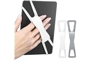 SEPTBEAM 2 Pcs of Hand Strap Holder for Kindle and Teblets - Handed Reading, Minimize Drops & Fatigue for Kindle Paperwhite/Kobo/Oasis/E-Book/Mini Teblets/Phone(Grey+White)