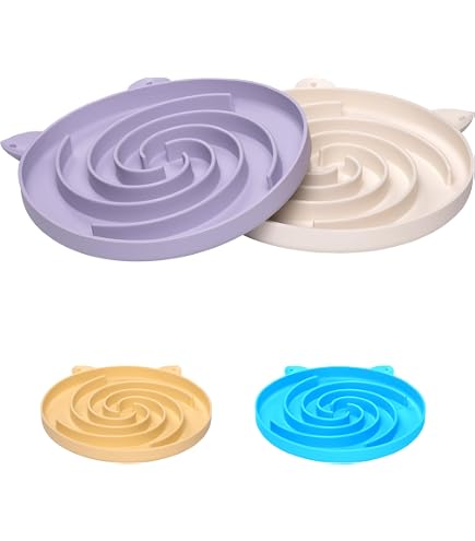 Coomazy Silikon Slow Feeder Napf Für Hunde & Katzen - Interaktiver Puzzle Napf Gegen Schlingen, Mit Saugnapf, Grau 0,8 Tassen