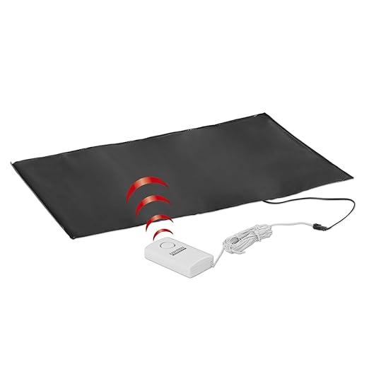 easymaxx Security Alarmtrittmatte Schwarz, Weiß mit Kabel 05476