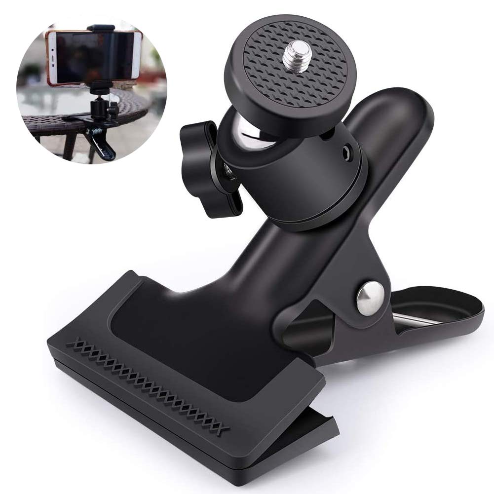 Spring Tripod Flash Reflector Holder Mount Clip Clamp Metal Photo Studio Flash Spring Clamp Clip With 1/4" Ball Head for Photography Clamp Clip Mount for Studio Backdrop Camera